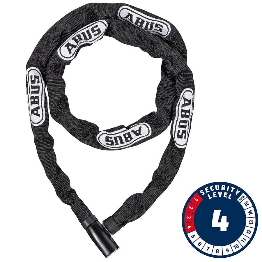 Abus, Steel-O-Chain 4804K Chain with key lock, 4mm x 110cm (4mm x 3.6'), Black