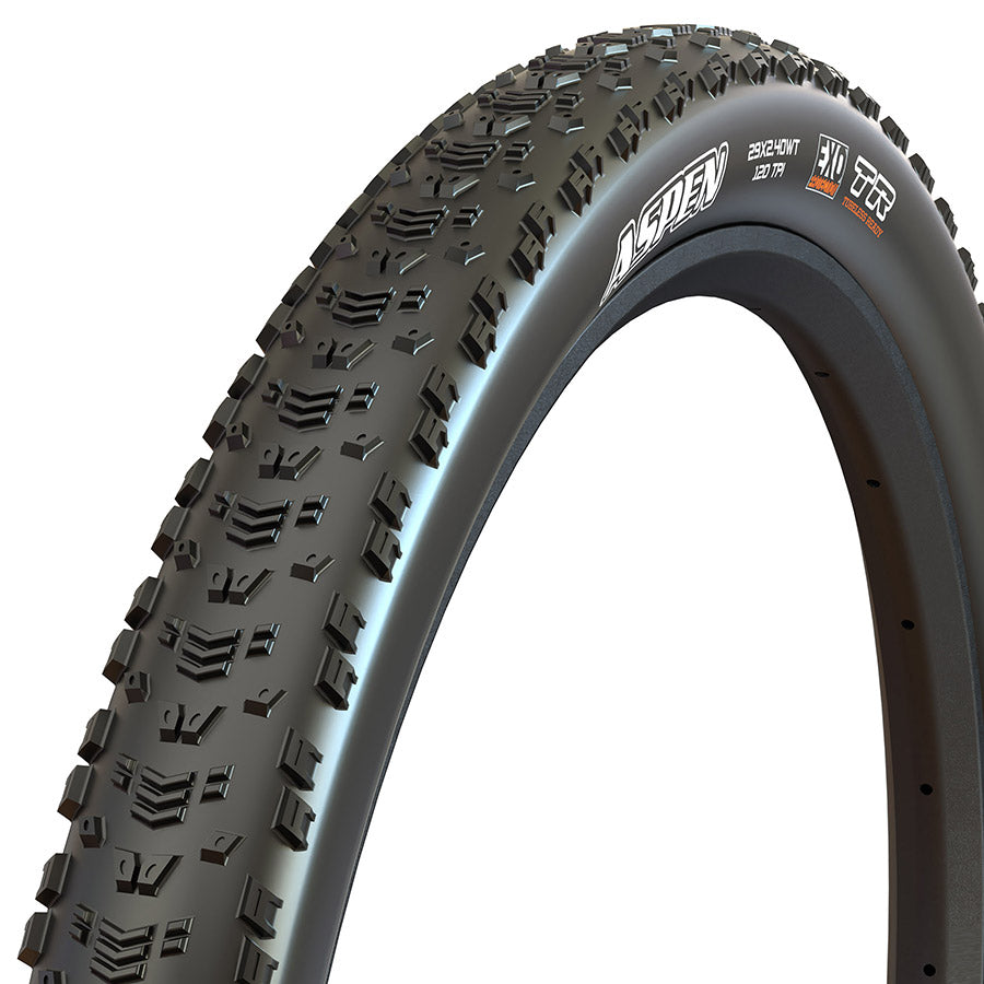 Maxxis, Aspen, Tire, 29x2.25, Folding, Tubeless Ready, Dual, EXO, 120TPI, Black