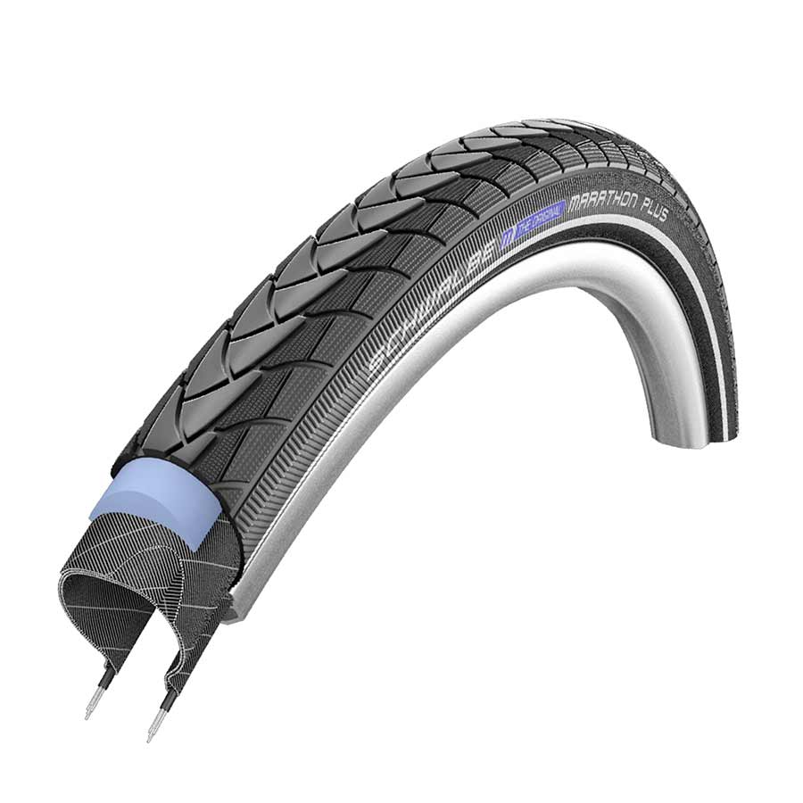 Schwalbe, Marathon Plus, Tire, 20''x1.75, Wire, Clincher, Endurance, SmartGuard, Reflex, 67TPI, Black