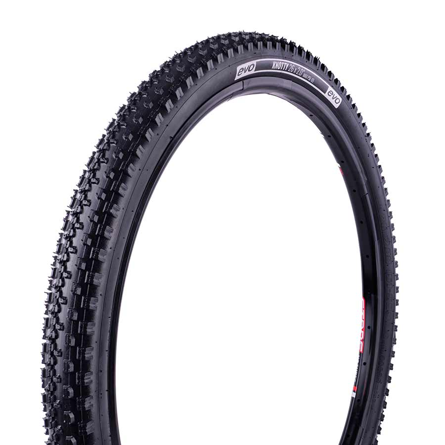 EVO, Knotty, Tire, 26''x2.0, Wire, Clincher, Black
