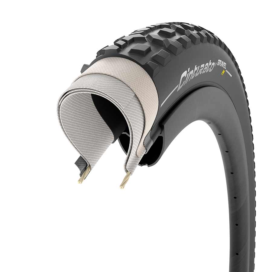 Pirelli, Cinturato Gravel M, Gravel Tire, 700x40C, Folding, Tubeless Ready, SpeedGrip, 127TPI, Black