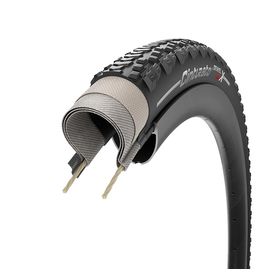 Pirelli, Cinturato Gravel RC X, Gravel Tire, 700x40C, Folding, Tubeless Ready, SpeedGrip, TechWALL, 60TPI, Black