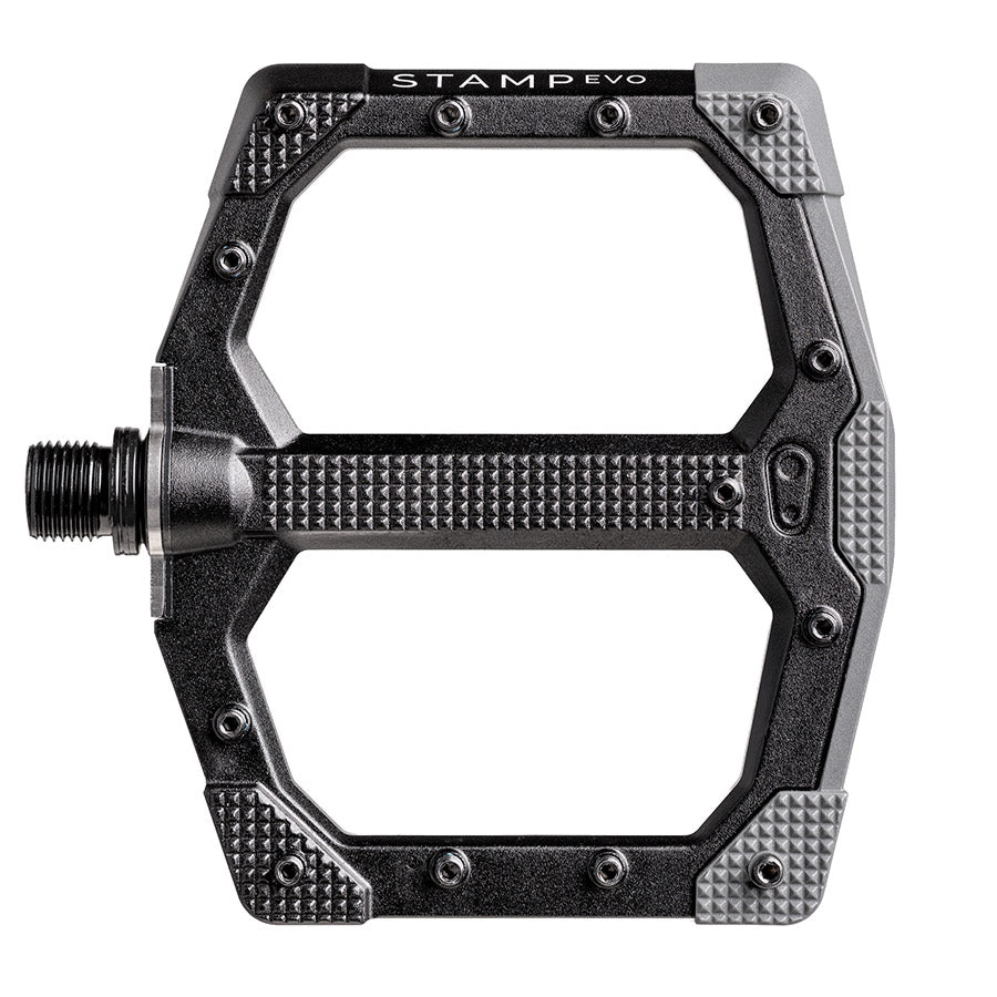 Crankbrothers, STAMP EVO Large, Platform Pedals, Body: Aluminum/Composite, Spindle: Cr-Mo, 9/16'', Black