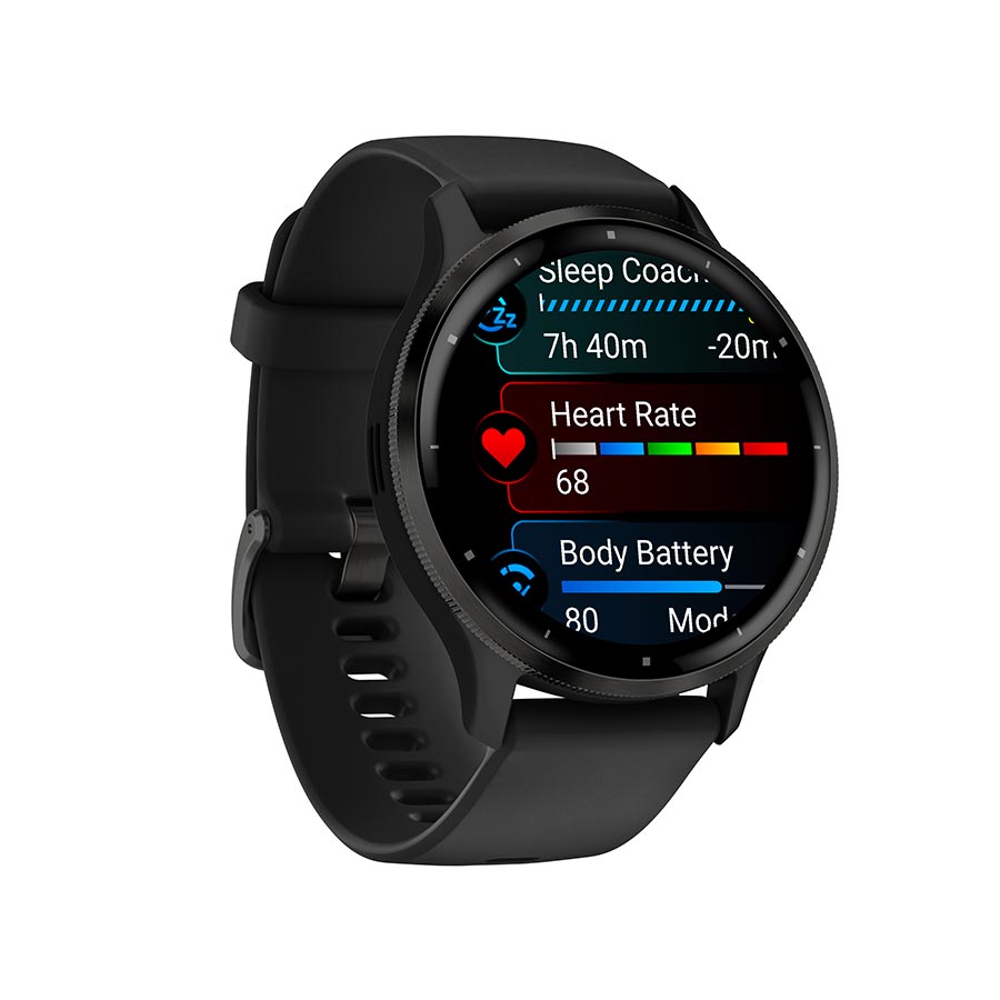 Garmin, Venu 3, Watch, Watch Color: Black, Wristband: Black - Silicone