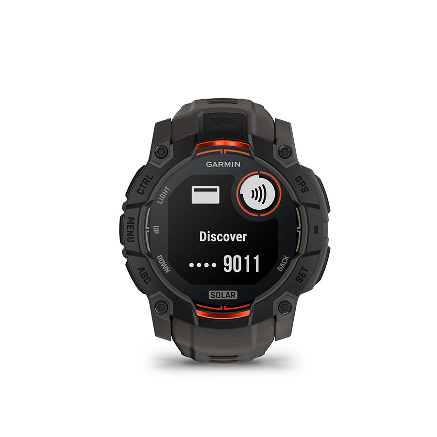 Garmin, Instinct 3 50mm Solar, Watch, Watch Color: Black, Wristband: Charcoal - Silicone