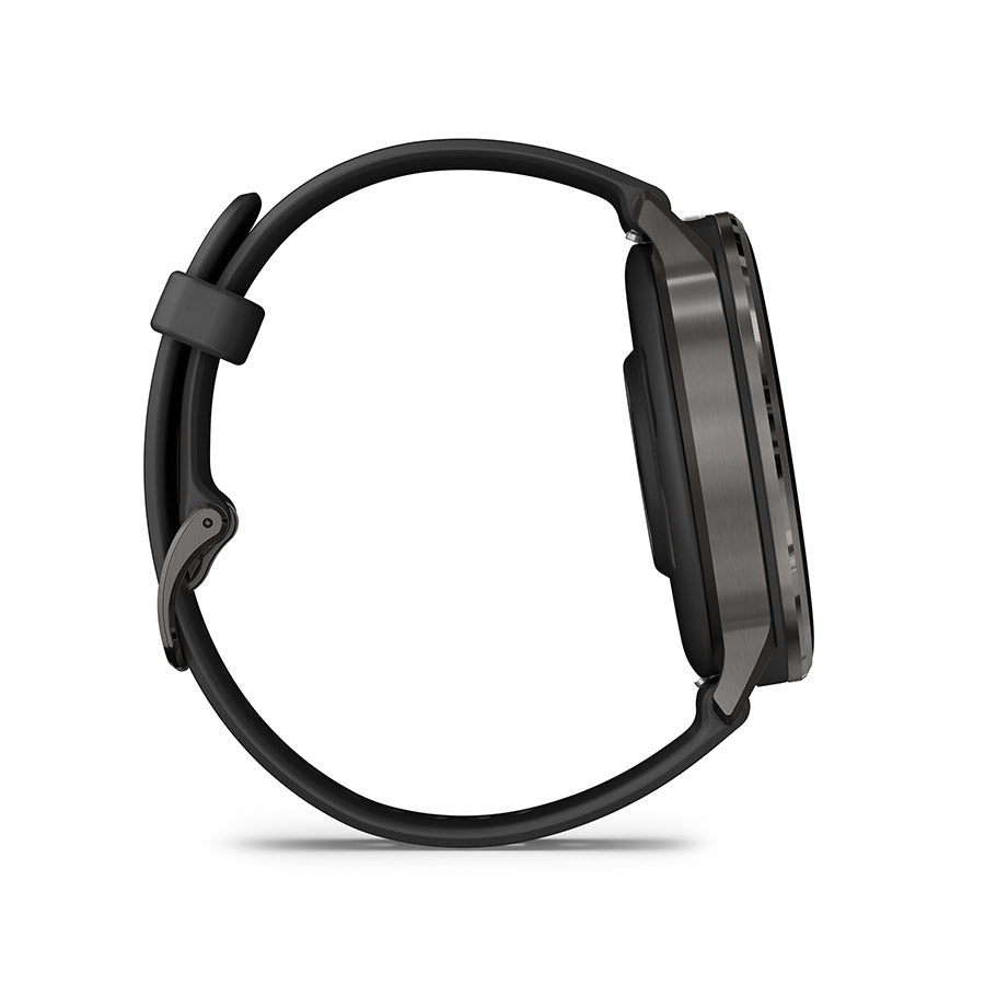 Garmin, Venu 4 45mm, Watch, Watch Color: Slate, Wristband: Black - Silicone