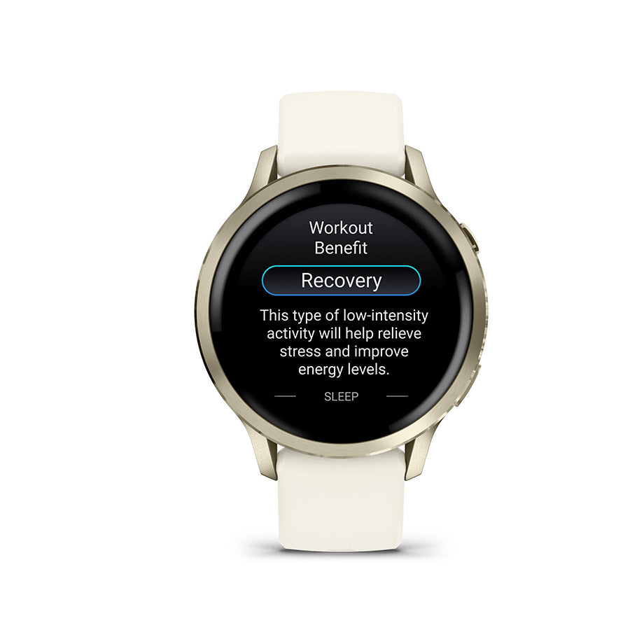 Garmin, Venu 4 41mm, Watch, Watch Color: Lunar Gold, Wristband: Bone - Silicone