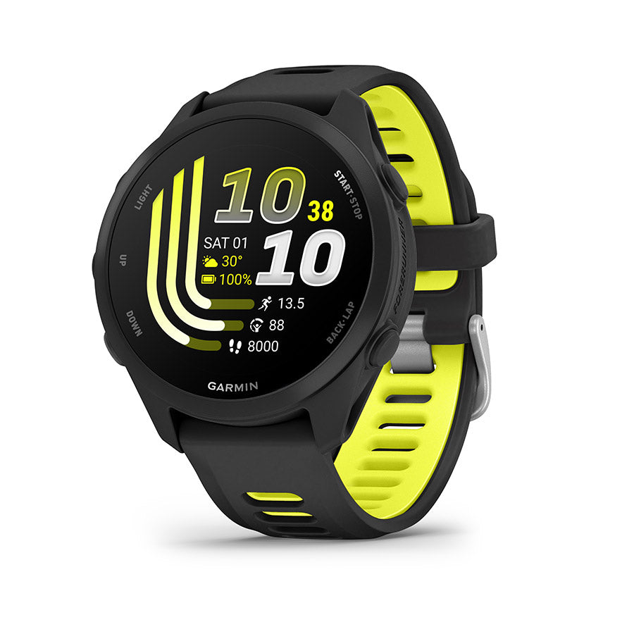 Garmin, Forerunner 170, Watch, Watch Color: Black, Wristband: Black/Amp Yellow - Silicone