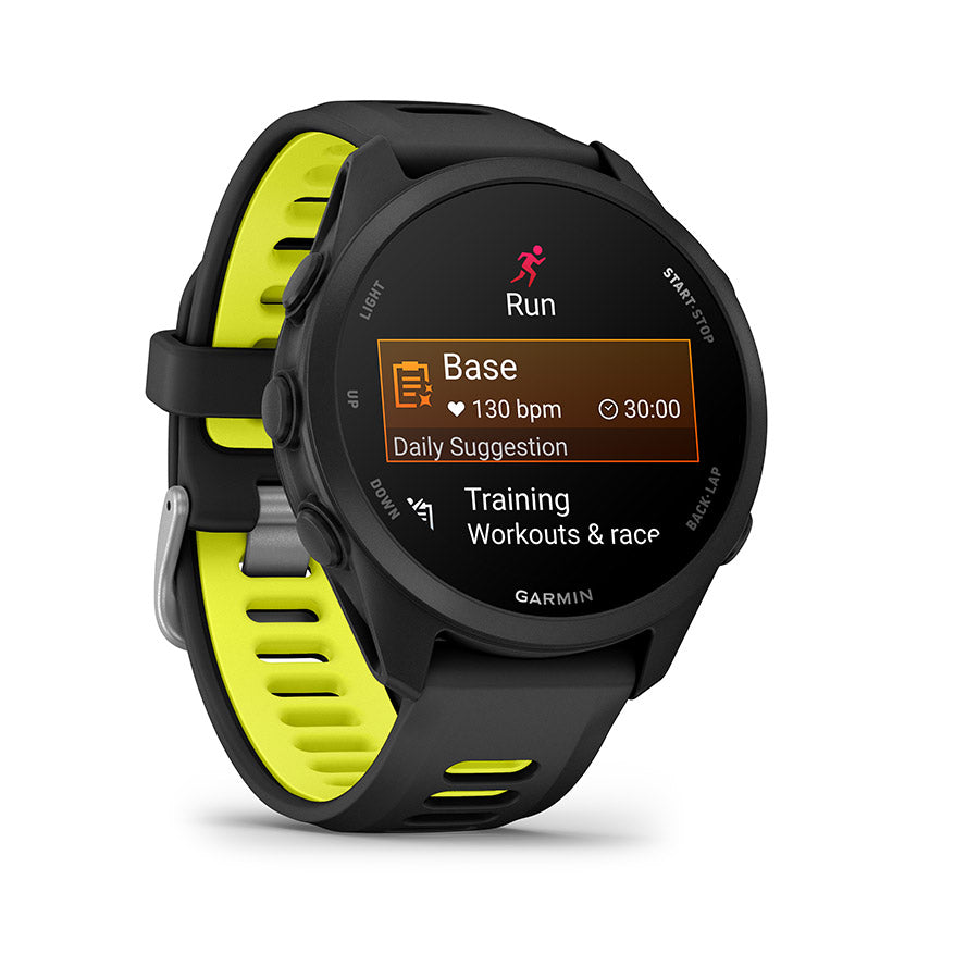 Garmin, Forerunner 170, Watch, Watch Color: Black, Wristband: Black/Amp Yellow - Silicone
