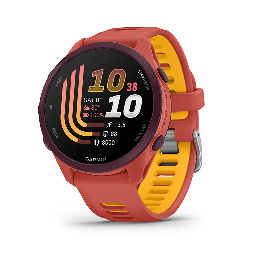 Garmin, Forerunner 170 Music, Watch, Watch Color: Black, Wristband: Black/Amp Yellow - Silicone