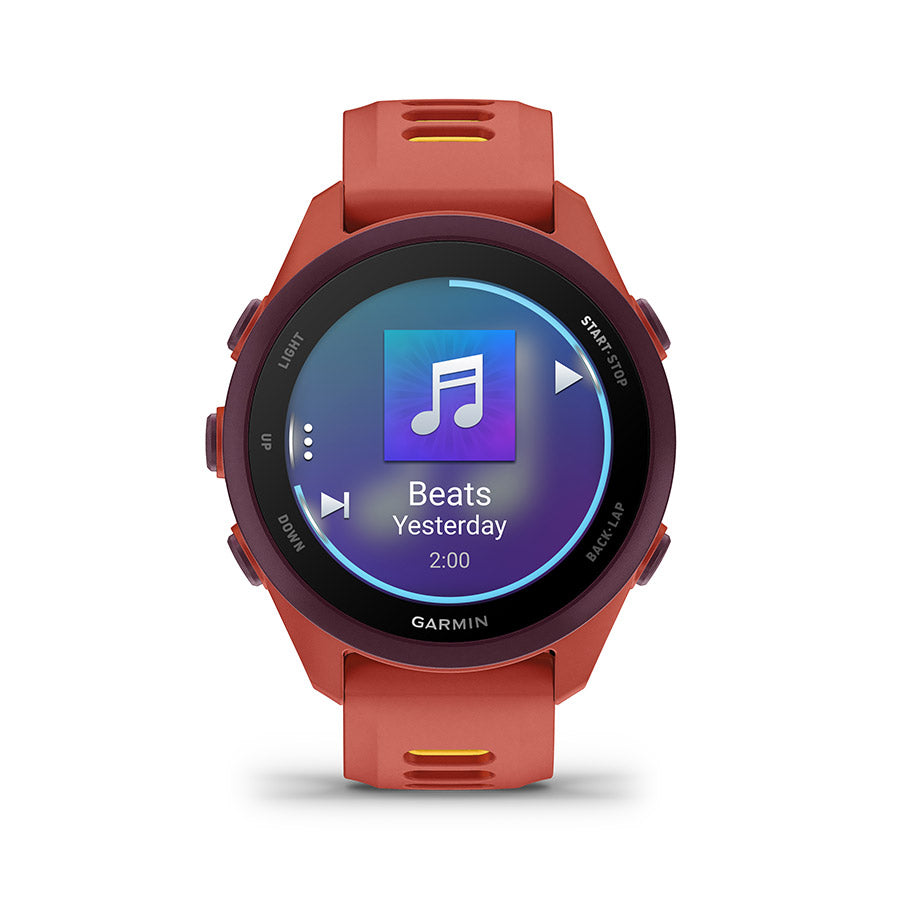 Garmin, Forerunner 170 Music, Watch, Watch Color: Black, Wristband: Black/Amp Yellow - Silicone