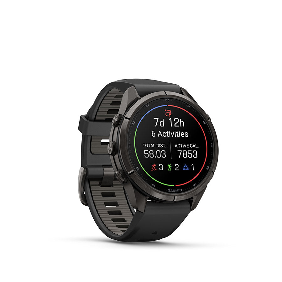 Garmin, fenix 9 Pro inReach 43mm, Watch, Watch Color: Titanium, Wristband: Shell Pink/ Autumn Orange - Silicone
