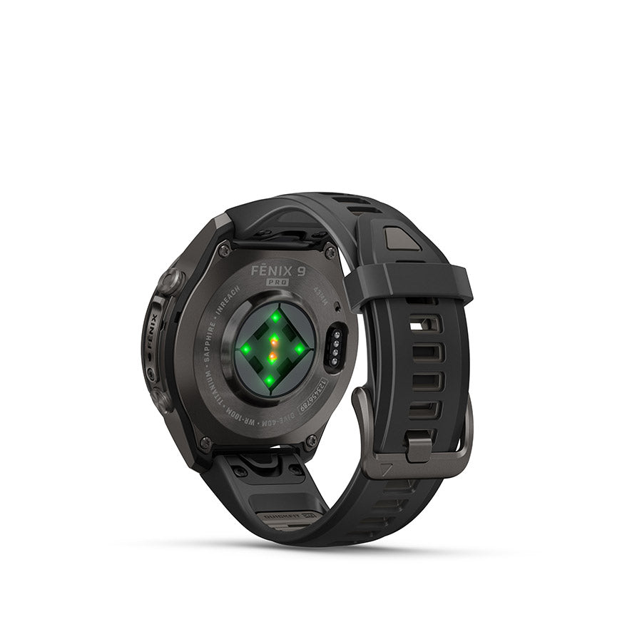 Garmin, fenix 9 Pro inReach 43mm, Watch, Watch Color: Titanium, Wristband: Shell Pink/ Autumn Orange - Silicone