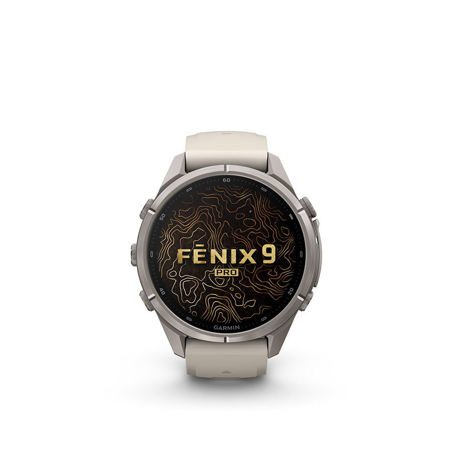 Garmin, fenix 9 Pro inReach 43mm, Watch, Watch Color: Titanium, Wristband: Shell Pink/ Autumn Orange - Silicone