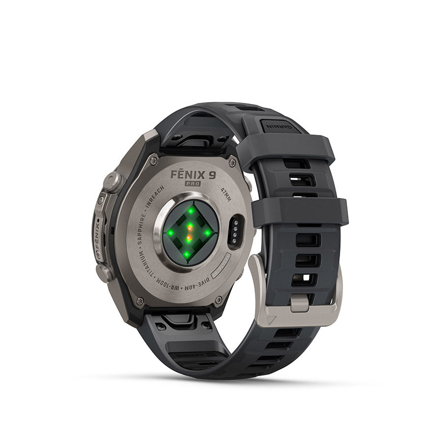 Garmin, fenix 9 Pro inReach 47mm, Watch, Watch Color: Titanium, Wristband: Autumn Orange / Spark Orange - Silicone