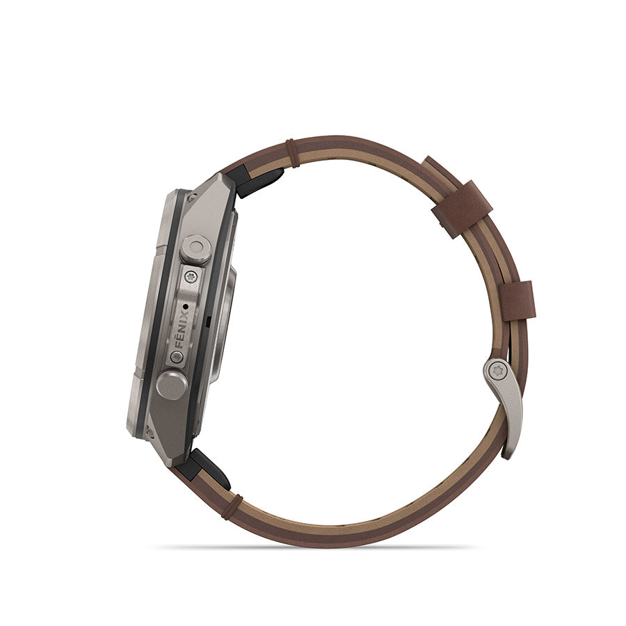 Garmin, fenix 9 Pro inReach 47mm, Watch, Watch Color: Titanium, Wristband: Autumn Orange / Spark Orange - Silicone