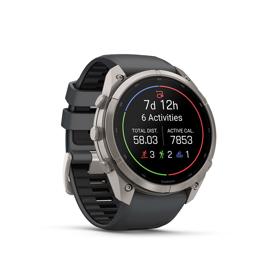 Garmin, fenix 9 Pro inReach 51mm, Watch, Watch Color: Titanium, Wristband: Autumn Orange / Spark Orange - Silicone