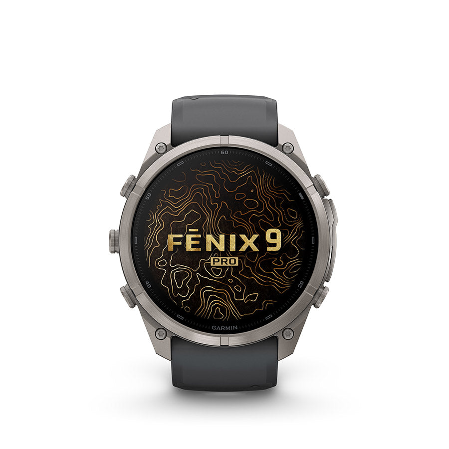 Garmin, fenix 9 Pro inReach 51mm, Watch, Watch Color: Titanium, Wristband: Autumn Orange / Spark Orange - Silicone