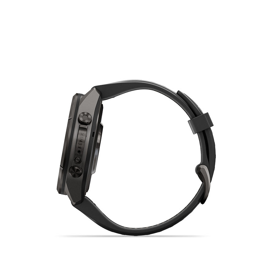 Garmin, fenix 9 Pro 43mm, Watch, Watch Color: Titanium, Wristband: Shell Pink/ Autumn Orange - Silicone