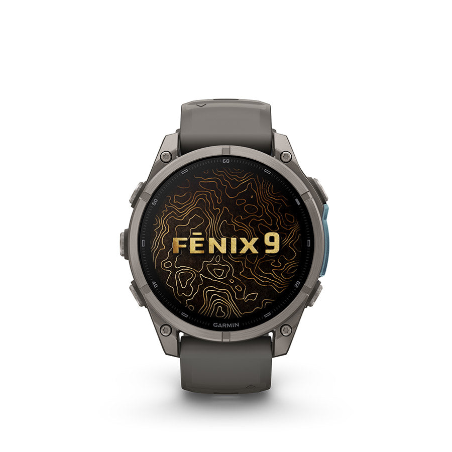 Garmin, fenix 9 47mm, Watch, Watch Color: Titanium, Wristband: Pebble Grey - Silicone