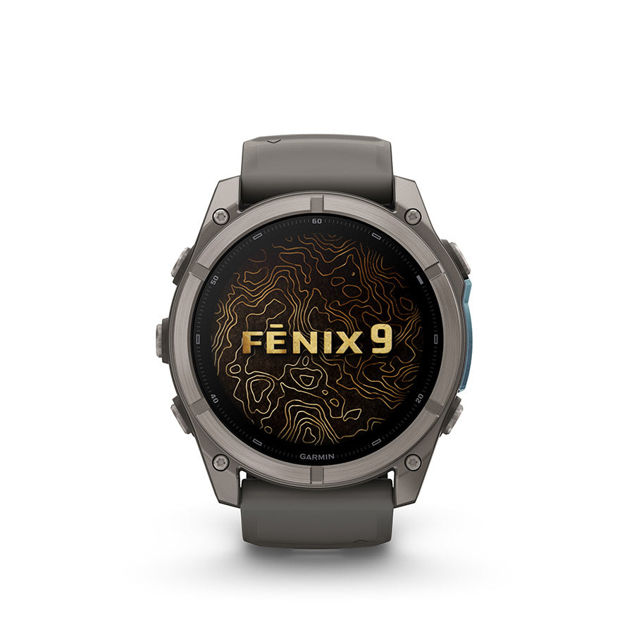 Garmin, fenix 9 51mm, Watch, Watch Color: Titanium, Wristband: Pebble Grey - Silicone