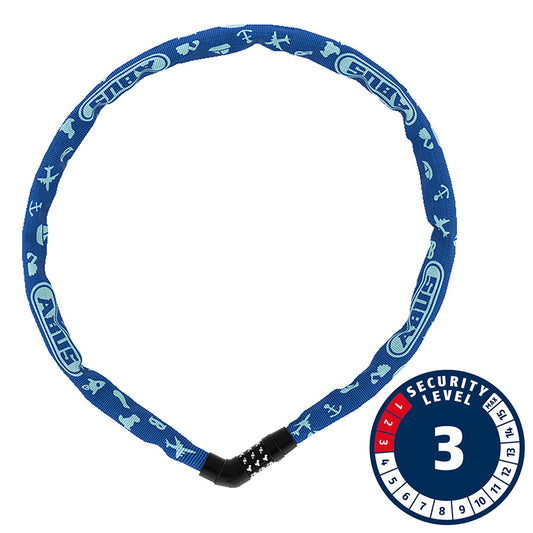 Abus, Steel-O-Chain 4804C, Chain Lock, Combination, 4mm, 75cm, 2.5', Blue